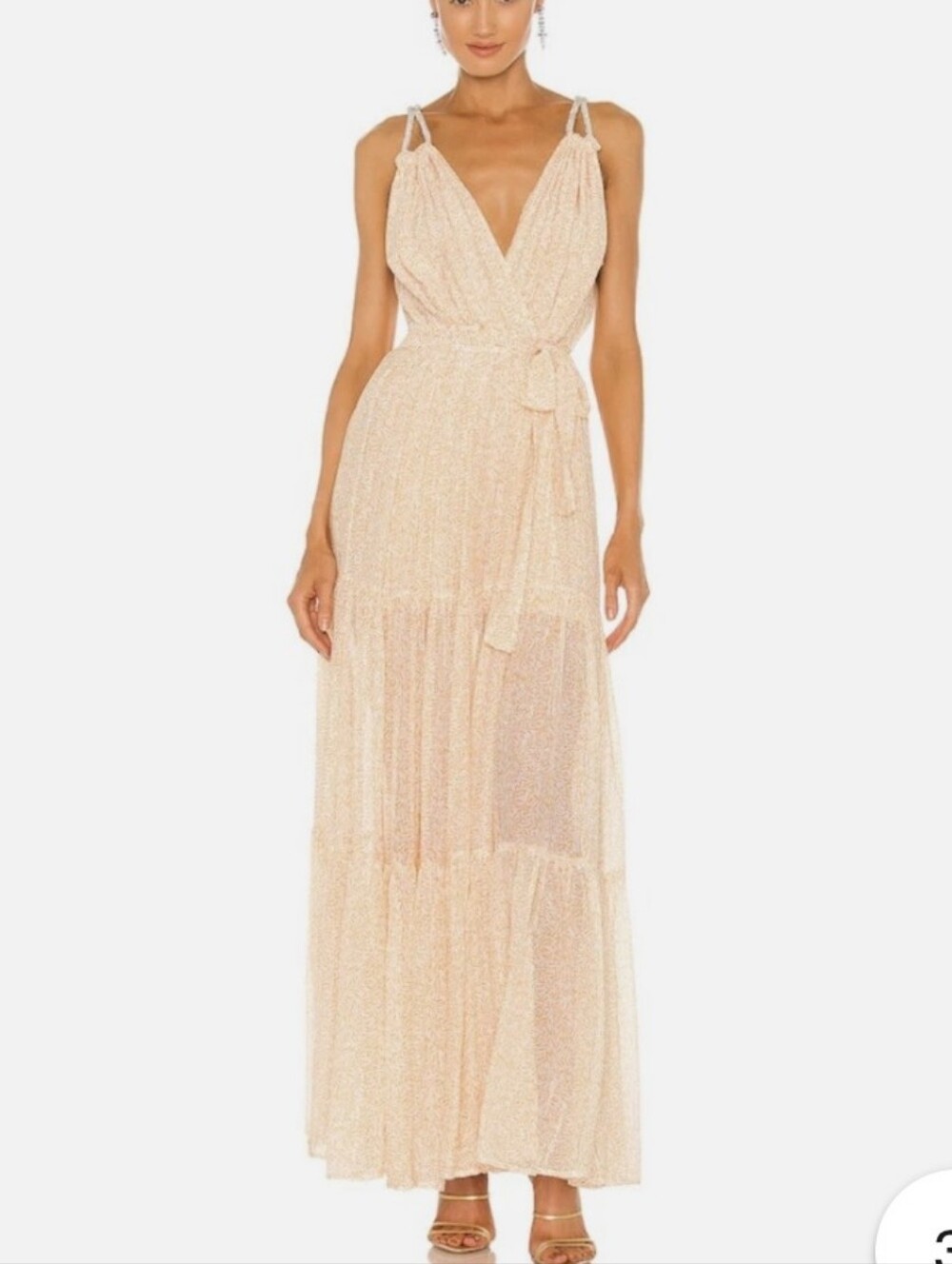 Sabina Musayev Lorelai Maxi Dress with V-Neck Size Small - Picture 3 of 13